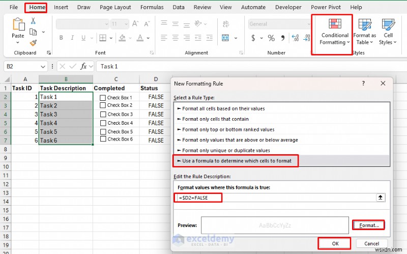 สร้างรายการตรวจสอบที่ล็อกไว้จนกว่าจะเสร็จสมบูรณ์ใน Excel:คำแนะนำทีละขั้นตอนพร้อมการป้องกันลอจิกและชีต