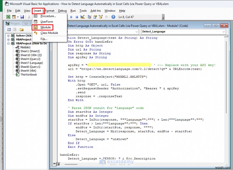 ตรวจหาภาษาในเซลล์ Excel โดยอัตโนมัติด้วย Power Query และ VBA 