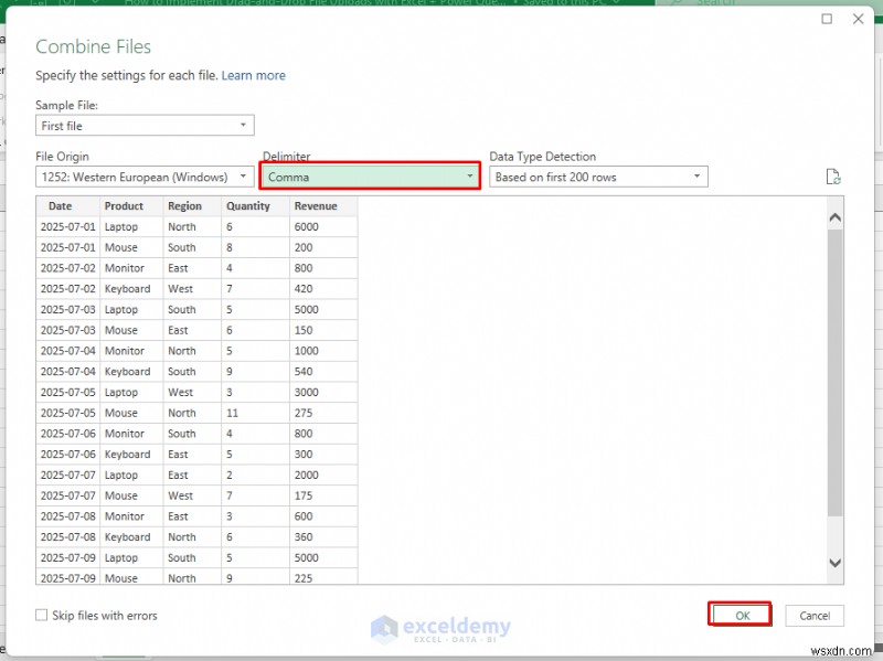 การอัปโหลดไฟล์แบบลากและวางที่ราบรื่นใน Excel ด้วย Power Query 
