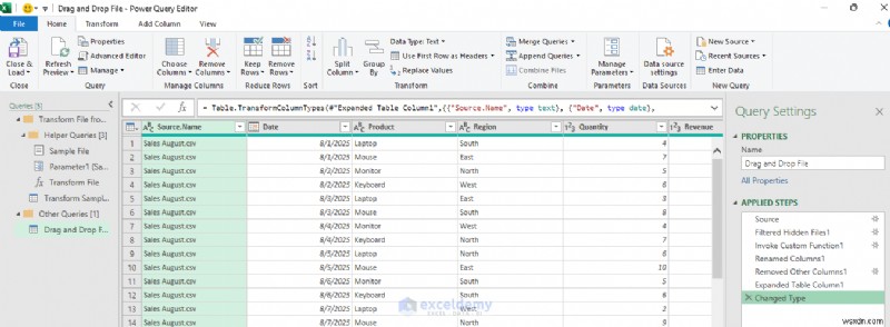 การอัปโหลดไฟล์แบบลากและวางที่ราบรื่นใน Excel ด้วย Power Query 