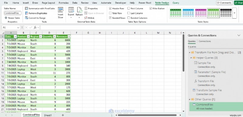 การอัปโหลดไฟล์แบบลากและวางที่ราบรื่นใน Excel ด้วย Power Query 