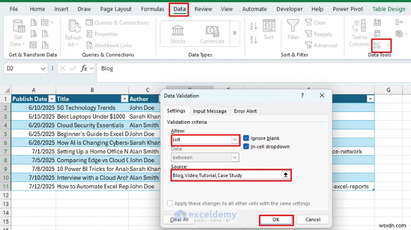 ใช้ Excel เป็น CMS น้ำหนักเบาเพื่อการวางแผนเนื้อหาเว็บไซต์ที่ง่ายดาย 
