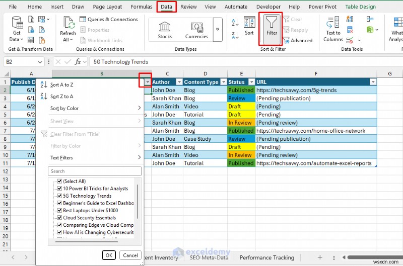 ใช้ Excel เป็น CMS น้ำหนักเบาเพื่อการวางแผนเนื้อหาเว็บไซต์ที่ง่ายดาย 