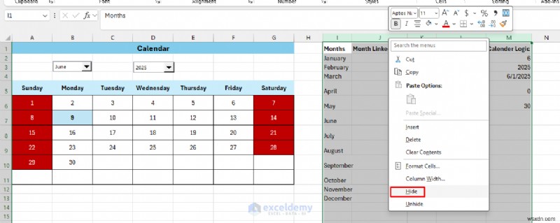 สร้างปฏิทินแบบไดนามิกใน Excel ด้วยการควบคุมแบบฟอร์ม—คำแนะนำทีละขั้นตอน 