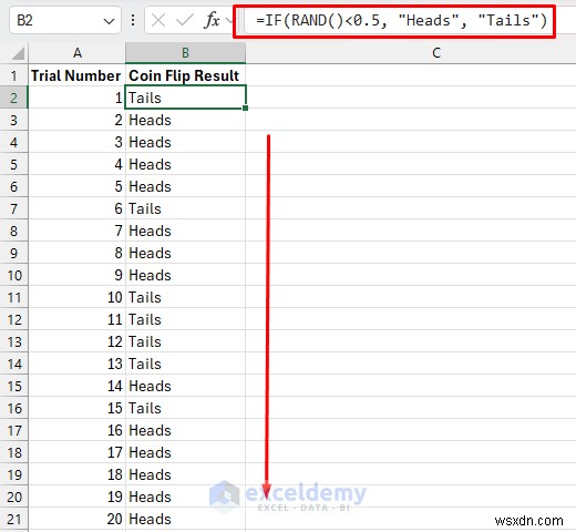 การจำลอง Excel:จากการพลิกเหรียญไปจนถึงการพยากรณ์อากาศ