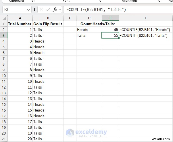 การจำลอง Excel:จากการพลิกเหรียญไปจนถึงการพยากรณ์อากาศ