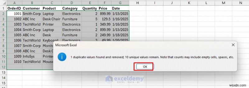 8 วิธีการที่ได้รับการพิสูจน์แล้วในการกำจัดข้อมูลที่ซ้ำกันใน Excel ในขณะที่ยังคงรักษาความสมบูรณ์ไว้