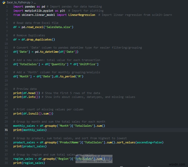 ควบคุม Excel และ Python สำหรับเวิร์กโฟลว์วิทยาศาสตร์ข้อมูลขั้นสูง 