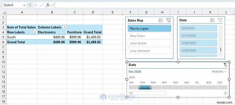 สร้างแดชบอร์ดเชิงโต้ตอบแบบเรียลไทม์ใน Excel โดยใช้ PivotTable และตัวแบ่งส่วนข้อมูล 