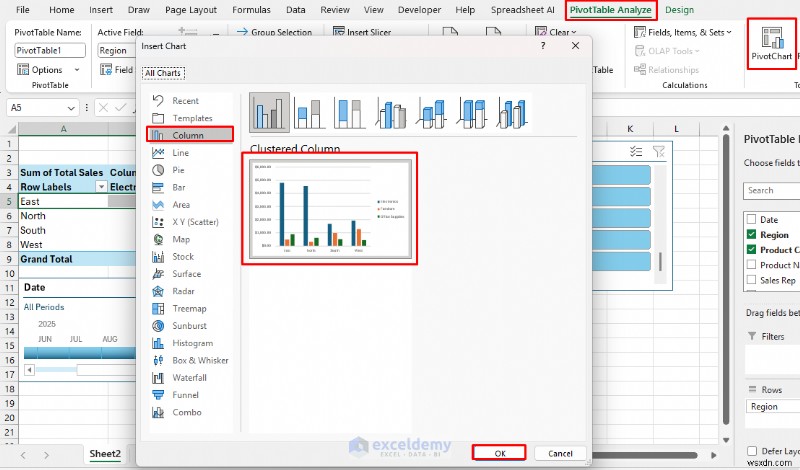 สร้างแดชบอร์ดเชิงโต้ตอบแบบเรียลไทม์ใน Excel โดยใช้ PivotTable และตัวแบ่งส่วนข้อมูล 