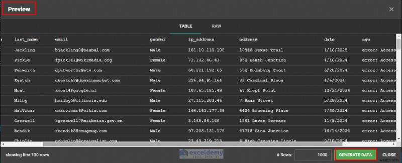 สร้างข้อมูลการทดสอบ Excel ที่สมจริงอย่างรวดเร็วด้วย Mockaroo