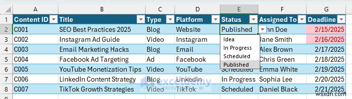 การจัดการเนื้อหาและการกำหนดเวลาหลักด้วย Excel:เพิ่มประสิทธิภาพและการวิเคราะห์ 
