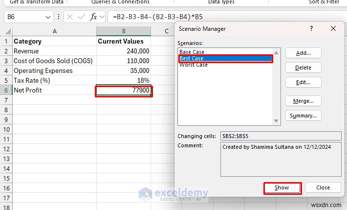 Master Excel Scenario Manager:การวางแผนทางการเงินและการพยากรณ์ขั้นสูง 