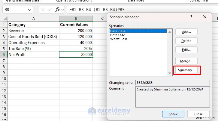 Master Excel Scenario Manager:การวางแผนทางการเงินและการพยากรณ์ขั้นสูง 