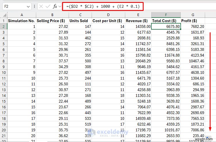 คู่มือ Excel:การสร้างการจำลองมอนติคาร์โลเพื่อการตัดสินใจที่ขับเคลื่อนด้วยข้อมูล