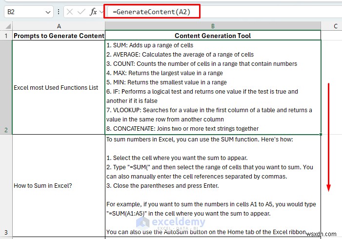 สร้างเครื่องมือสร้างเนื้อหา GPT-3 อันทรงพลังภายใน Excel