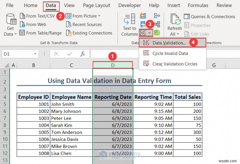 การป้อนข้อมูล Master Excel:พื้นฐาน แบบฟอร์ม และการจัดการข้อผิดพลาด