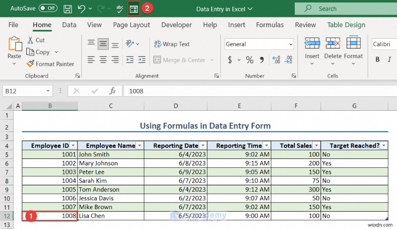 การป้อนข้อมูล Master Excel:พื้นฐาน แบบฟอร์ม และการจัดการข้อผิดพลาด