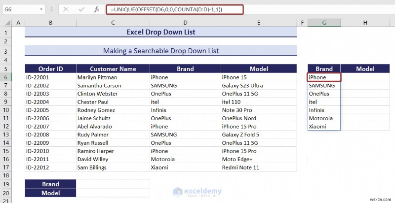รายการดรอปดาวน์ Master Excel:สร้าง แก้ไข ลบ กรอง และป้องกัน