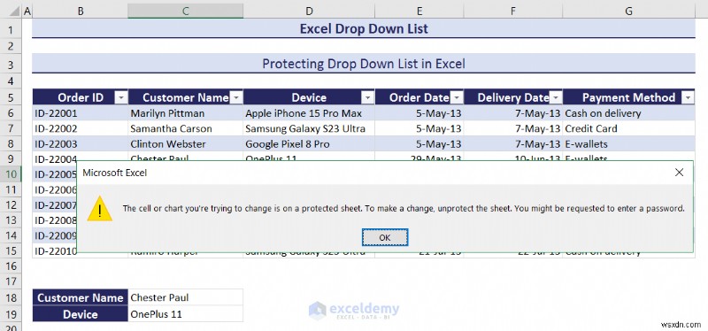 รายการดรอปดาวน์ Master Excel:สร้าง แก้ไข ลบ กรอง และป้องกัน