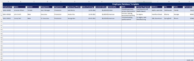 ฐานข้อมูล Master Excel:ประเภท เทมเพลต และการสร้างอย่างง่าย 