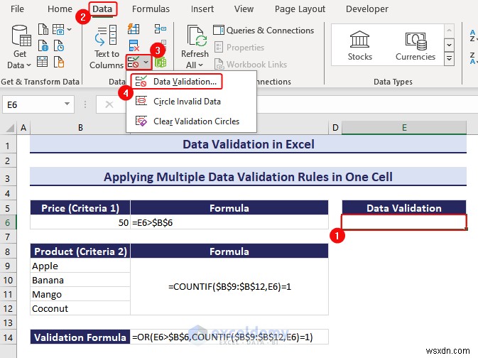 ความเชี่ยวชาญในการตรวจสอบความถูกต้องของข้อมูล Excel:คำแนะนำทีละขั้นตอนที่ครอบคลุม 