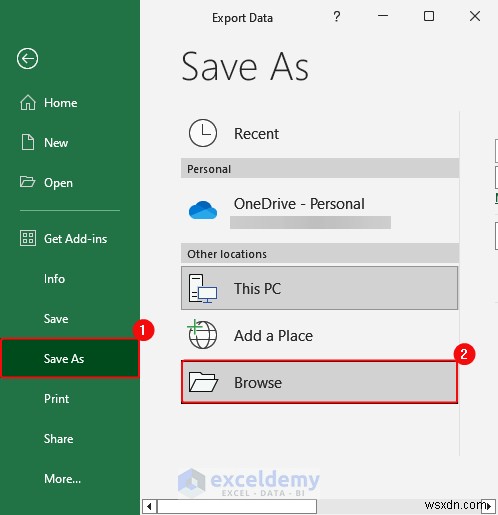 ส่งออกข้อมูล Excel ไปยังรูปแบบ DOC, PDF, CSV, XML และ vCard ได้อย่างง่ายดาย