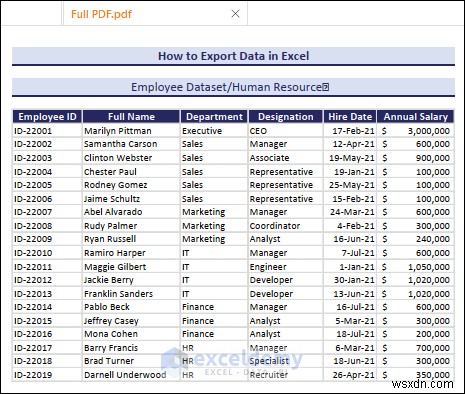 ส่งออกข้อมูล Excel ไปยังรูปแบบ DOC, PDF, CSV, XML และ vCard ได้อย่างง่ายดาย