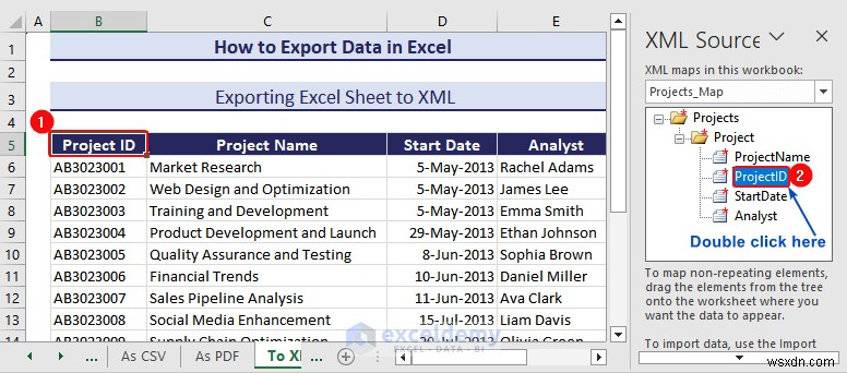 ส่งออกข้อมูล Excel ไปยังรูปแบบ DOC, PDF, CSV, XML และ vCard ได้อย่างง่ายดาย