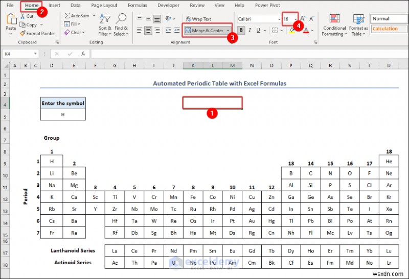 สร้างตารางธาตุใน Excel:สองวิธีง่ายๆ