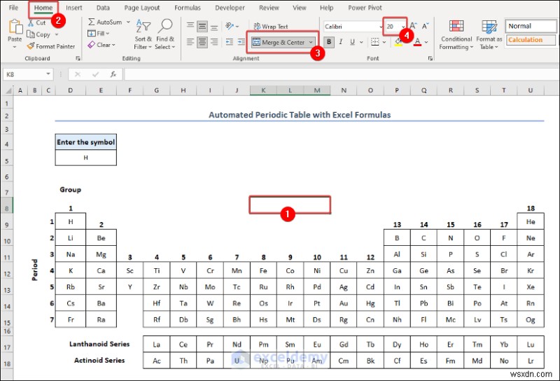 สร้างตารางธาตุใน Excel:สองวิธีง่ายๆ