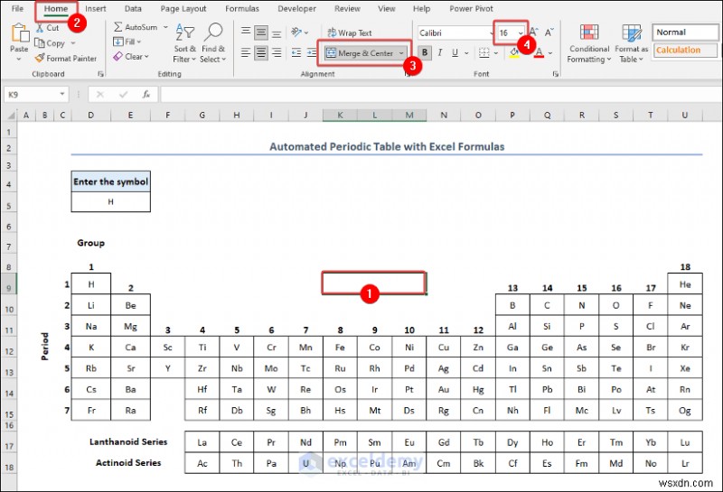 สร้างตารางธาตุใน Excel:สองวิธีง่ายๆ