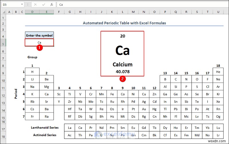 สร้างตารางธาตุใน Excel:สองวิธีง่ายๆ