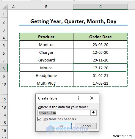 ฟังก์ชันวันที่ของ Power Query หลักใน Excel:3 ตัวอย่างที่เป็นประโยชน์ 