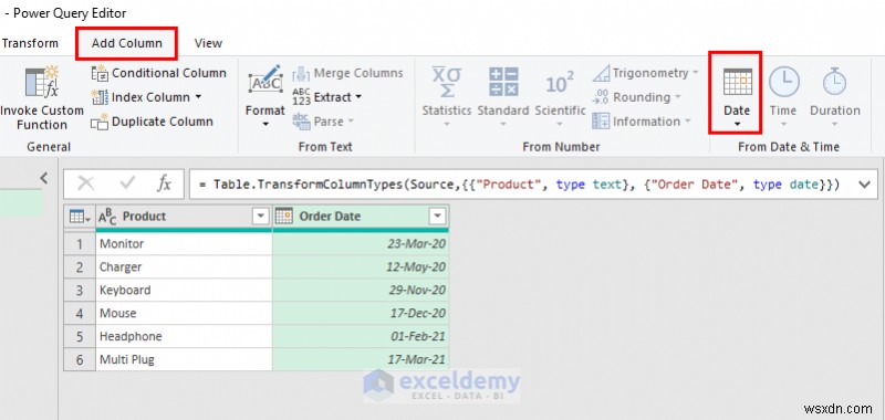 ฟังก์ชันวันที่ของ Power Query หลักใน Excel:3 ตัวอย่างที่เป็นประโยชน์ 
