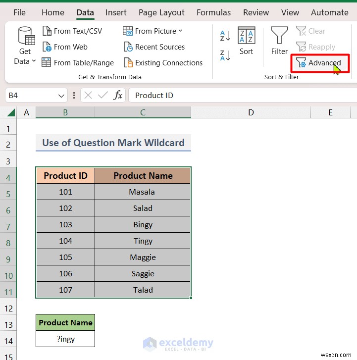 ตัวกรองขั้นสูงของ Excel ขั้นสูงพร้อมไวลด์การ์ด:การเรียงลำดับข้อมูลที่แม่นยำทำได้ง่าย 