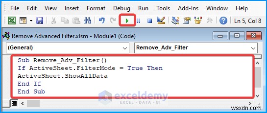คู่มือฉบับย่อ:ลบตัวกรองขั้นสูงใน Excel ด้วย 5 วิธีง่ายๆ 