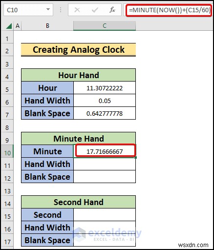 สร้างนาฬิกาอะนาล็อกแบบเรียลไทม์ใน Excel:คำแนะนำทีละขั้นตอน 