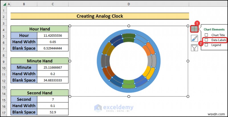 สร้างนาฬิกาอะนาล็อกแบบเรียลไทม์ใน Excel:คำแนะนำทีละขั้นตอน 