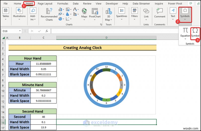 สร้างนาฬิกาอะนาล็อกแบบเรียลไทม์ใน Excel:คำแนะนำทีละขั้นตอน 