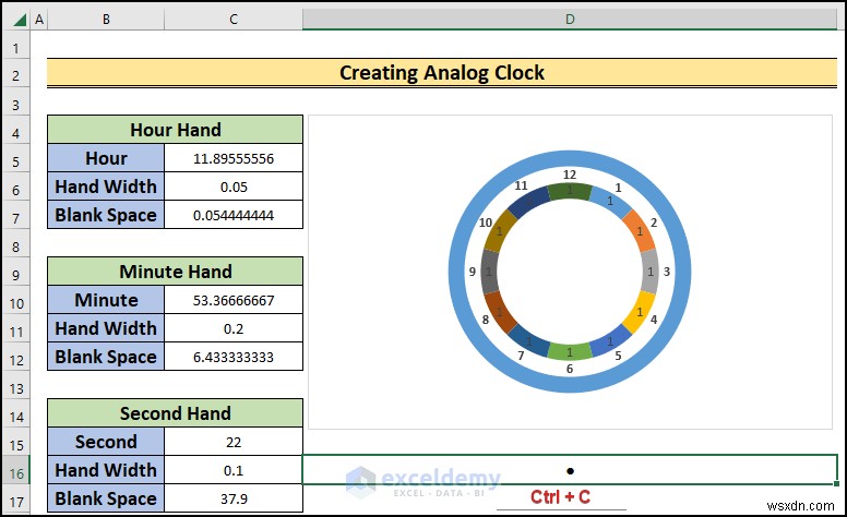สร้างนาฬิกาอะนาล็อกแบบเรียลไทม์ใน Excel:คำแนะนำทีละขั้นตอน 