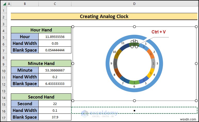 สร้างนาฬิกาอะนาล็อกแบบเรียลไทม์ใน Excel:คำแนะนำทีละขั้นตอน 