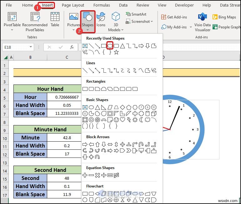 สร้างนาฬิกาอะนาล็อกแบบเรียลไทม์ใน Excel:คำแนะนำทีละขั้นตอน 