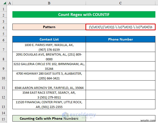 รูปแบบ Regex การนับหลักใน Excel โดยใช้ COUNTIF – คำแนะนำทีละขั้นตอน