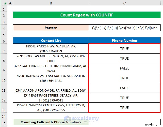 รูปแบบ Regex การนับหลักใน Excel โดยใช้ COUNTIF – คำแนะนำทีละขั้นตอน