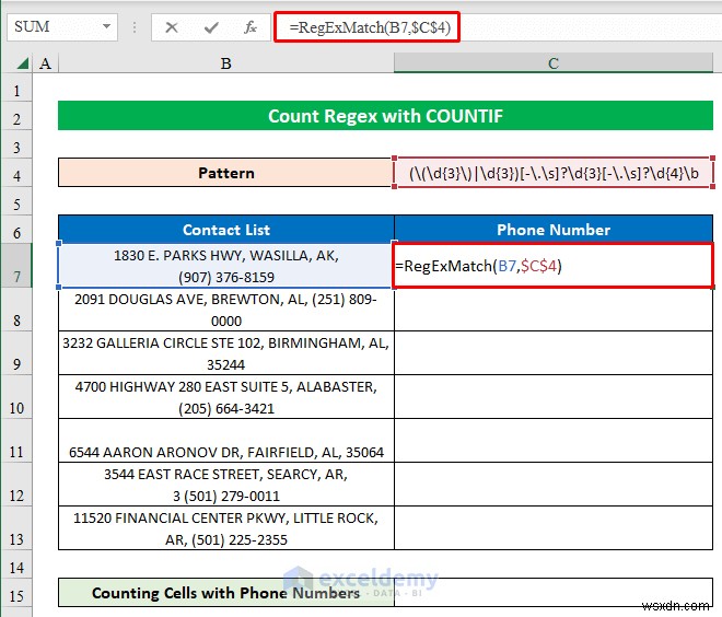 รูปแบบ Regex การนับหลักใน Excel โดยใช้ COUNTIF – คำแนะนำทีละขั้นตอน