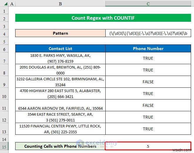 รูปแบบ Regex การนับหลักใน Excel โดยใช้ COUNTIF – คำแนะนำทีละขั้นตอน