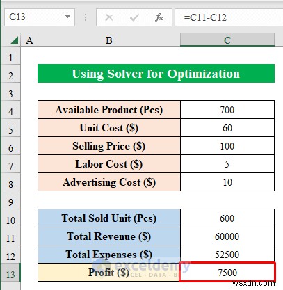 Master Excel Solver:ตัวอย่างการเพิ่มประสิทธิภาพทีละขั้นตอนสำหรับสถานการณ์จริง 