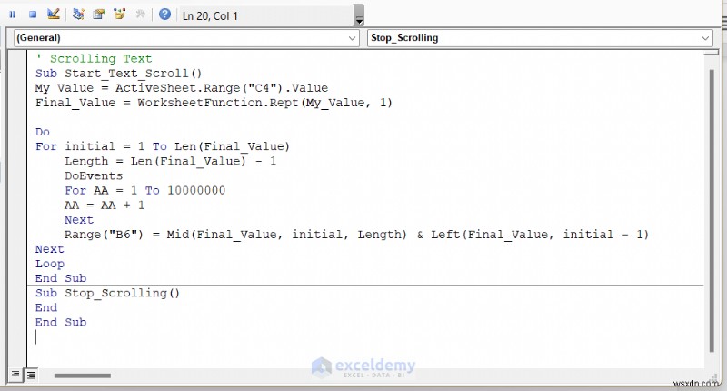 แอนิเมชั่นข้อความต้นแบบใน Excel:สองวิธีที่พิสูจน์แล้ว