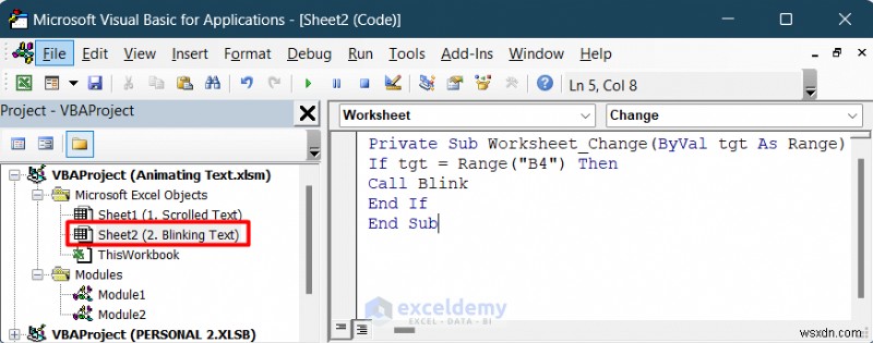 แอนิเมชั่นข้อความต้นแบบใน Excel:สองวิธีที่พิสูจน์แล้ว